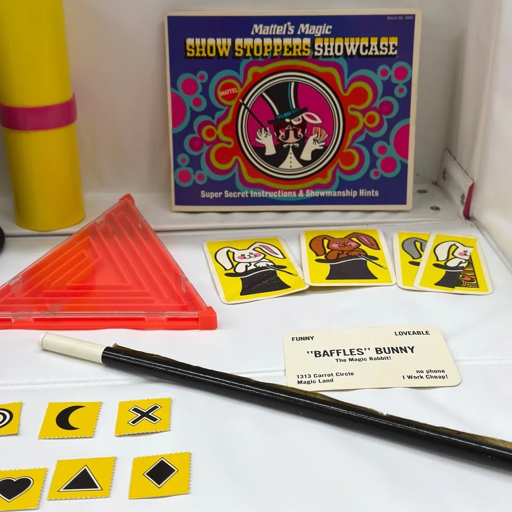 Vintage 1969 Mattel Magic Show Stoppers Showcase Magic Kit Case 5830 Psychedelic